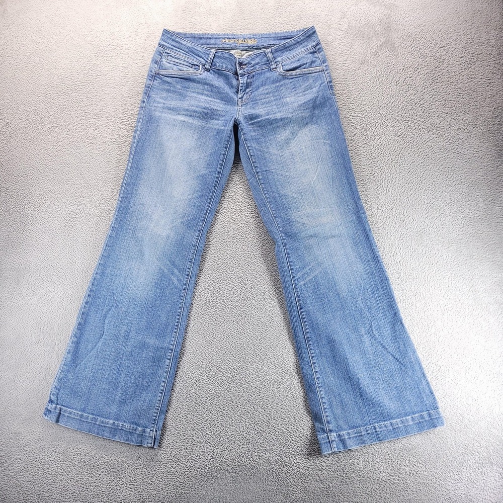 American Eagle Jeans Womens 10 Blue Low Rise Bootcut Light Wash Stretch Y2K